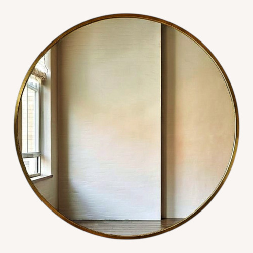 Used West Elm Metal Frame Gold Metal Wall Mirror for sale on AptDeco