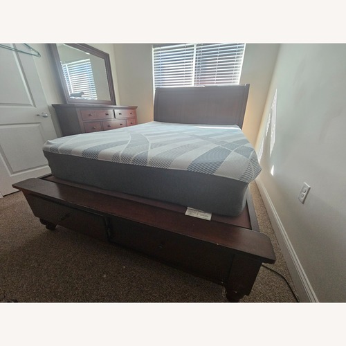 Used Aspen Home Cambridge Dark Brown Wood Queen Bed for sale on AptDeco