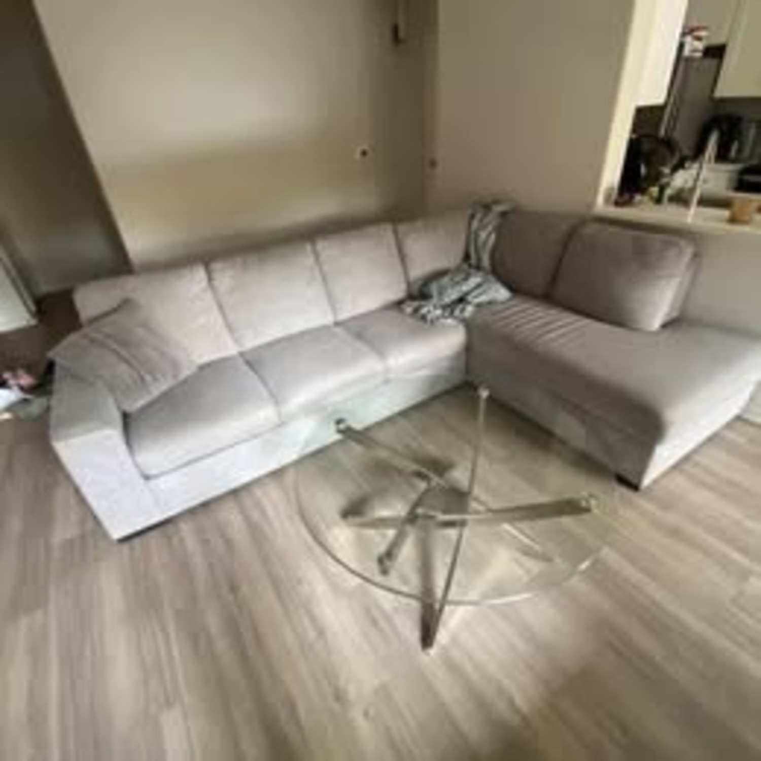 Living Spaces Gray Sectional Sofa - image-2