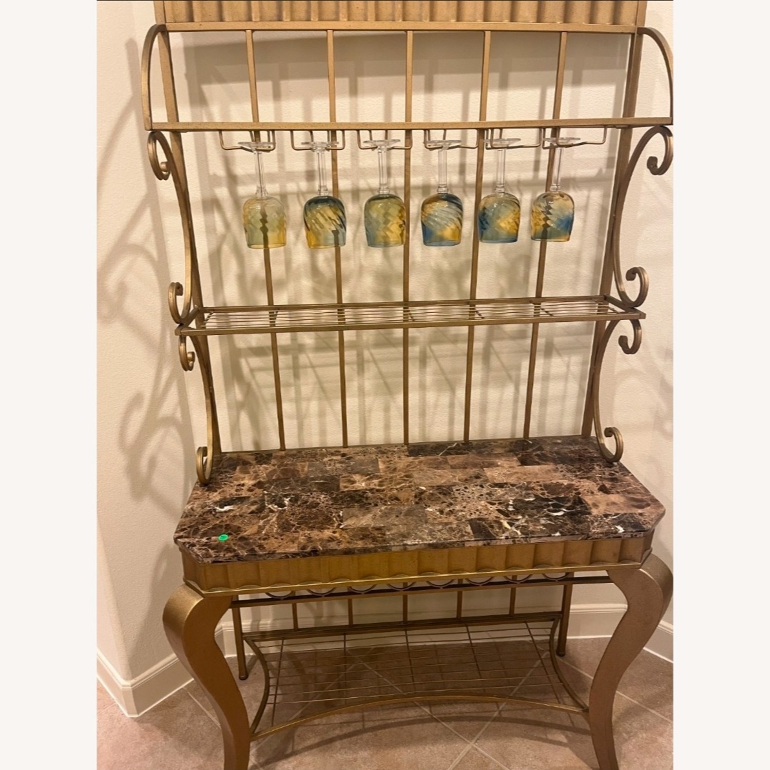 Horchow Dining Set with Wine Rack - image-1