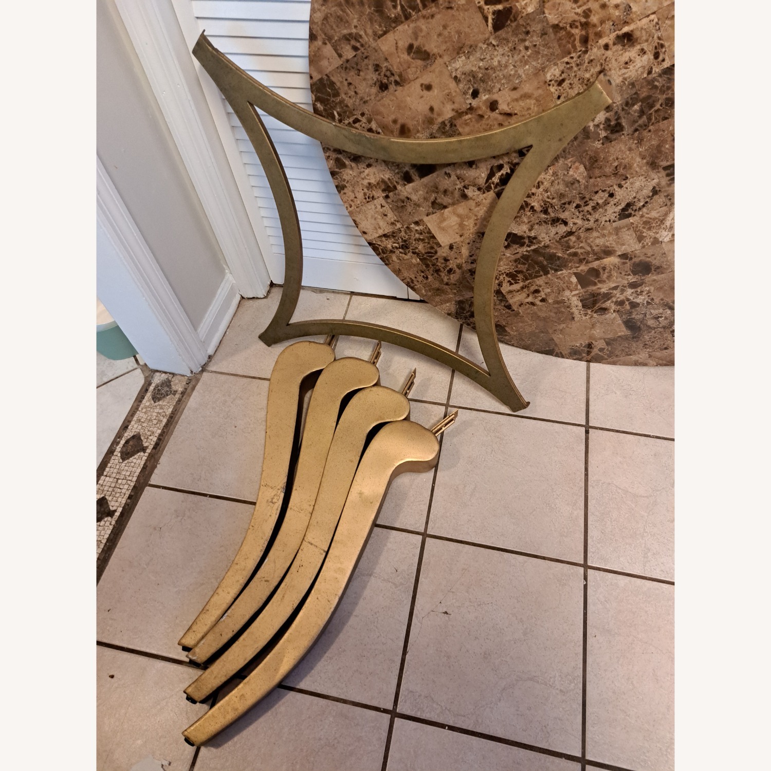 Horchow Dining Set with Wine Rack - image-4