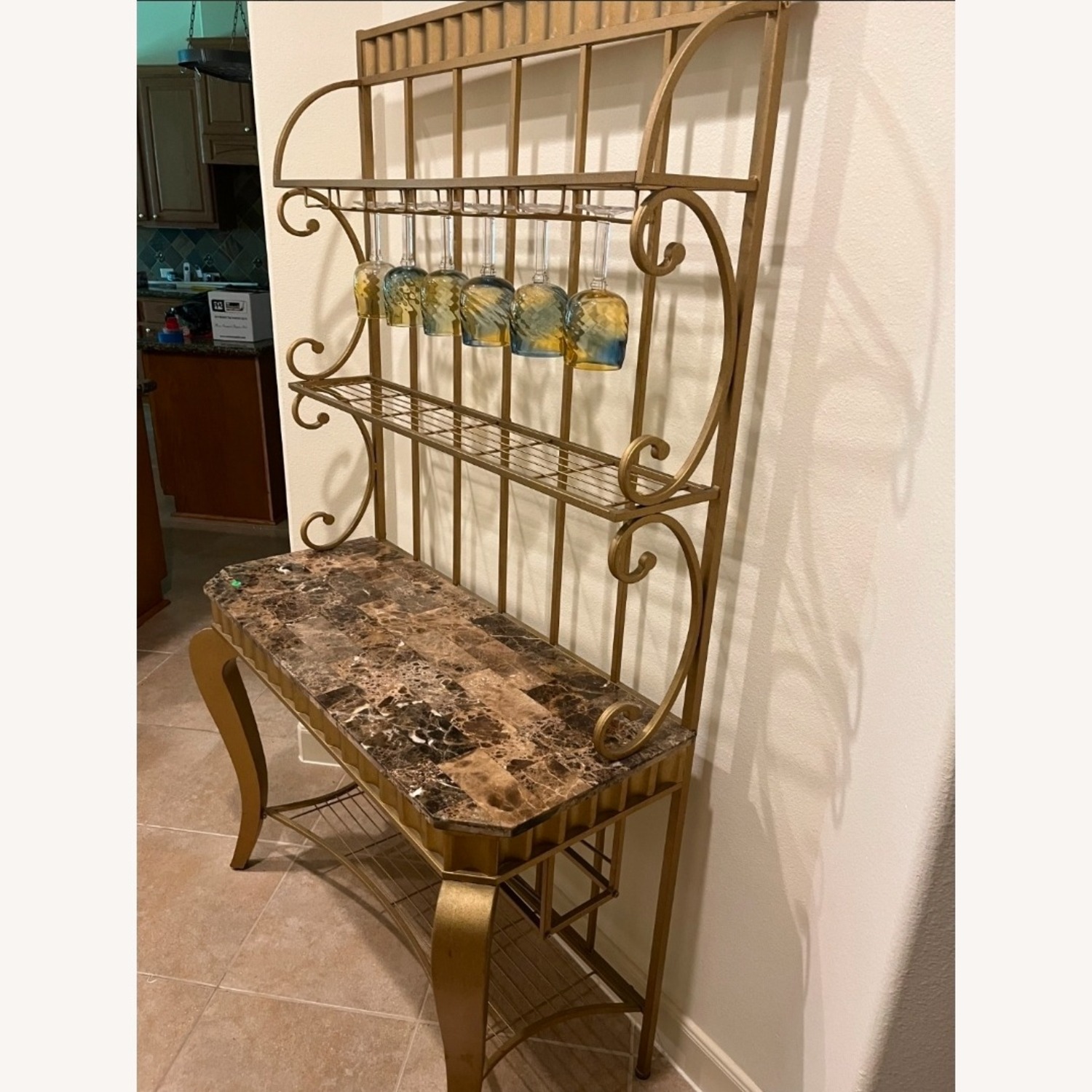 Horchow Dining Set with Wine Rack - image-2