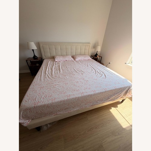 Used Amazon Pristine Beige Metal King Bed  for sale on AptDeco