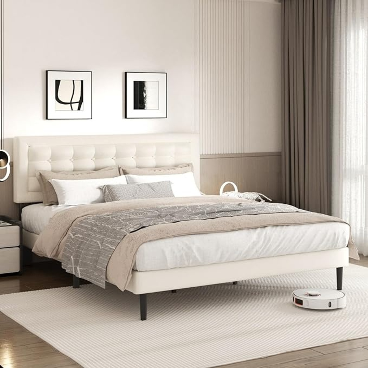 Amazon Pristine Beige Metal King Bed  - image-4
