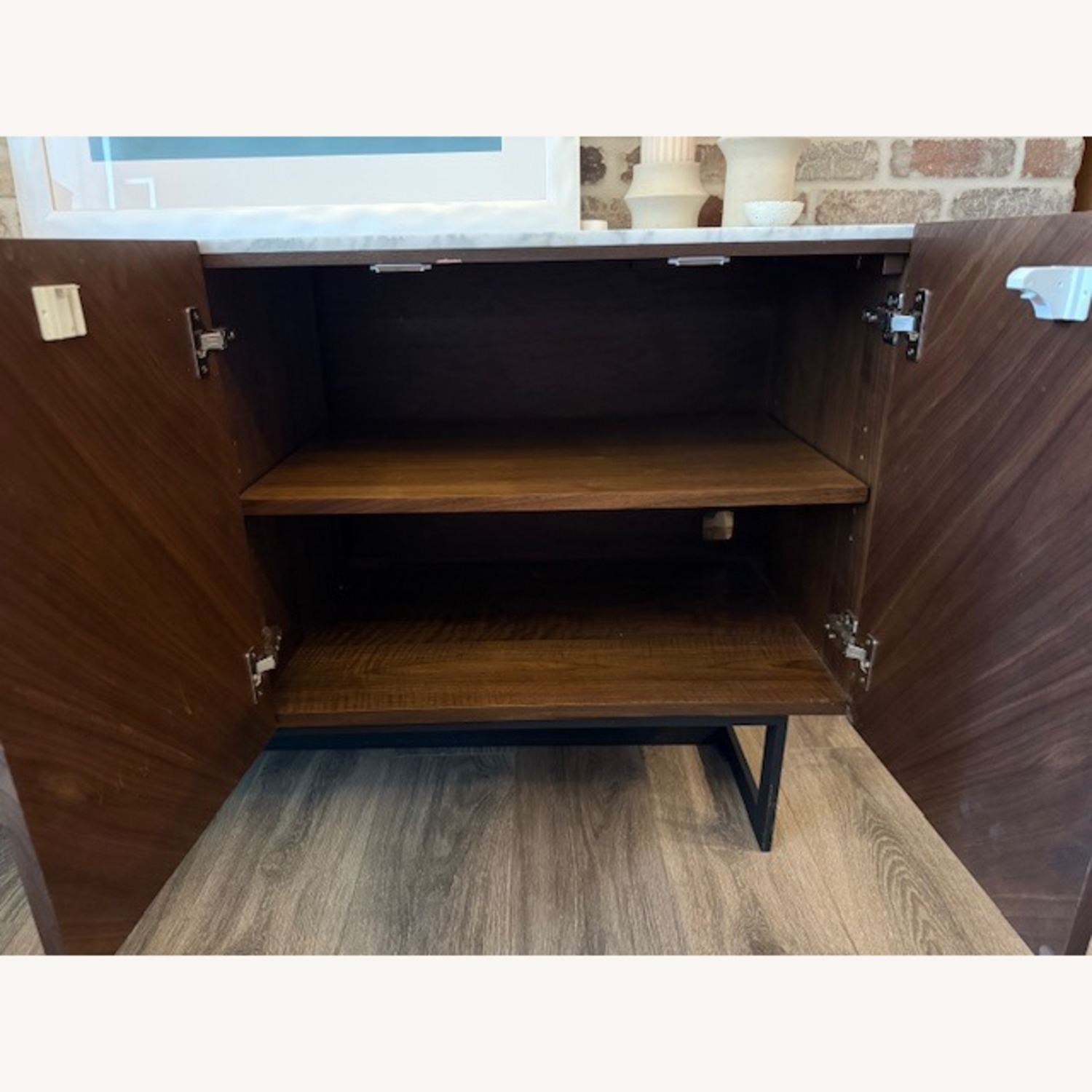 CB2 Dark Brown Marble Media Storage - image-2