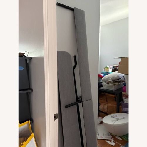 Used IKEA Slattum Light Gray Queen Bed for sale on AptDeco