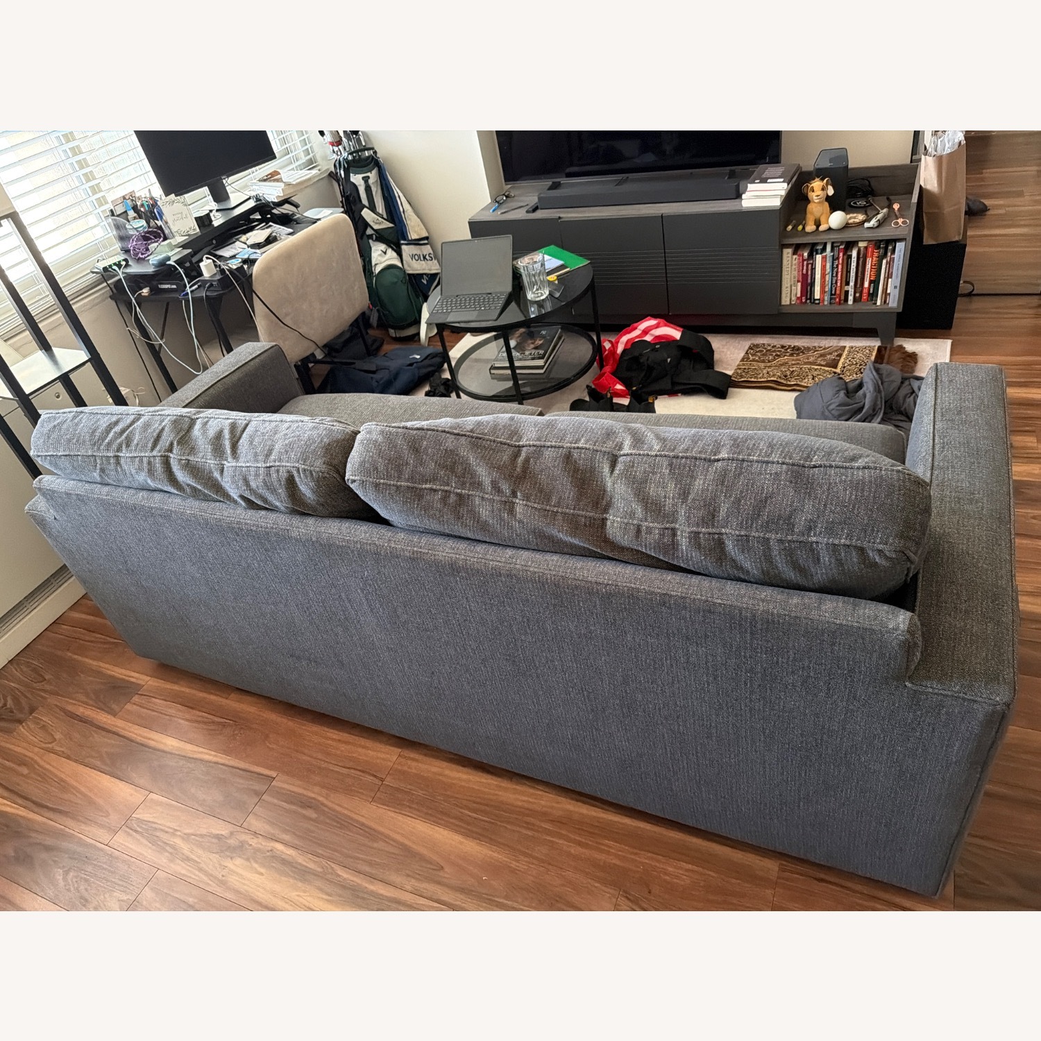 Room & Board York Collection Blue Fabric Loveseat - image-4