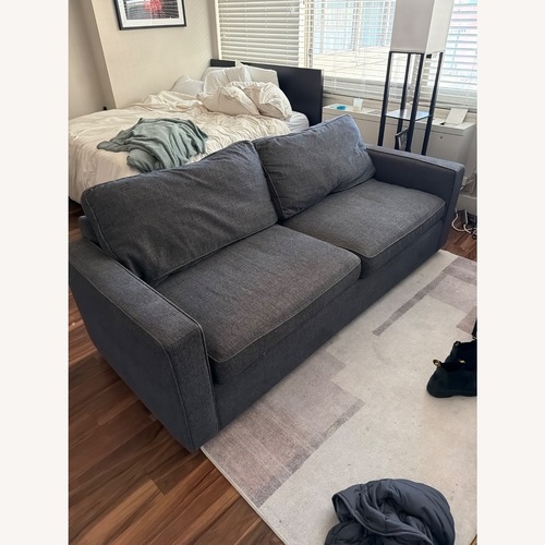 Used Room & Board York Collection Blue Fabric Loveseat for sale on AptDeco
