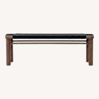 Wrap Wood and Rope Dark Brown Wood Bench