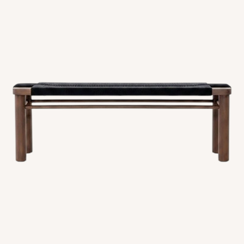 Used Wrap Wood and Rope Dark Brown Wood Bench for sale on AptDeco