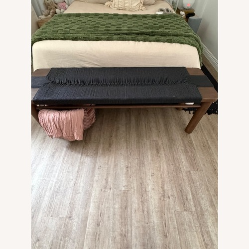 Used Wrap Wood and Rope Dark Brown Wood Bench for sale on AptDeco