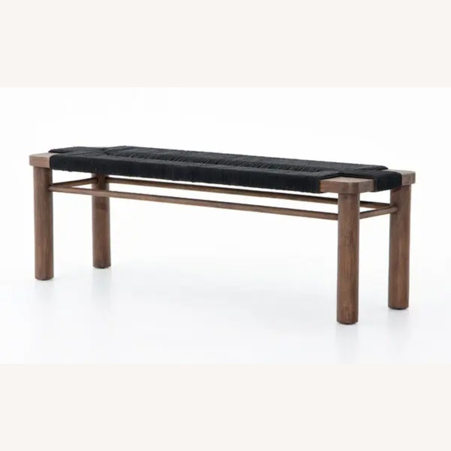 Wrap Wood and Rope Dark Brown Wood Bench - image-6