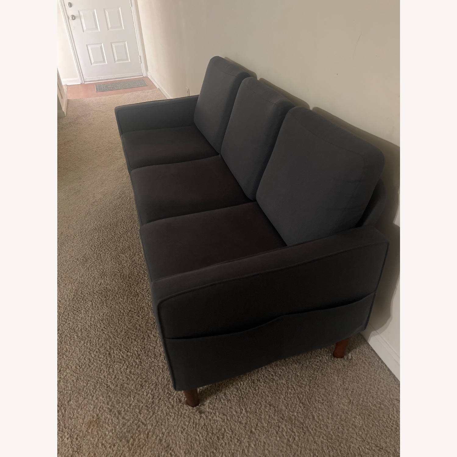 Dark Gray Fabric 3+ Seater Sofa - image-2