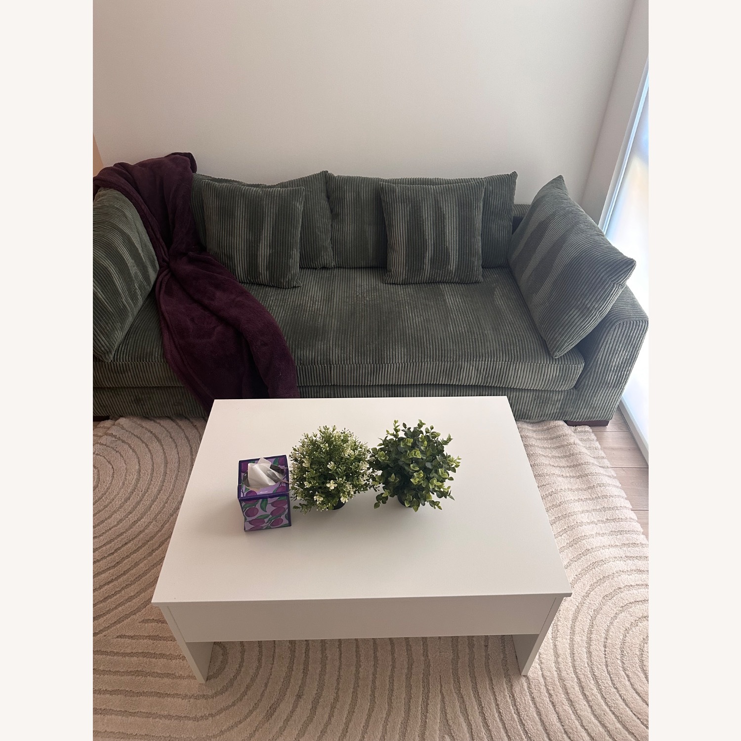 Wayfair Alcantara Green Corduroy 3+ Seater Sofa - image-3