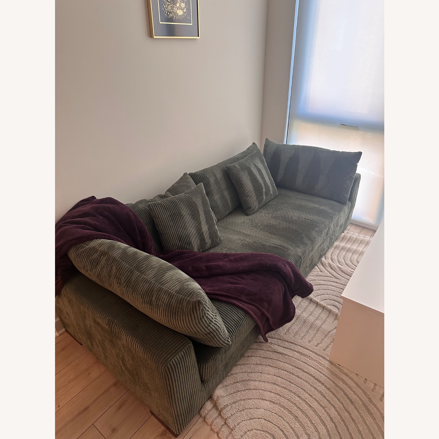 Wayfair Alcantara Green Corduroy 3+ Seater Sofa - image-2