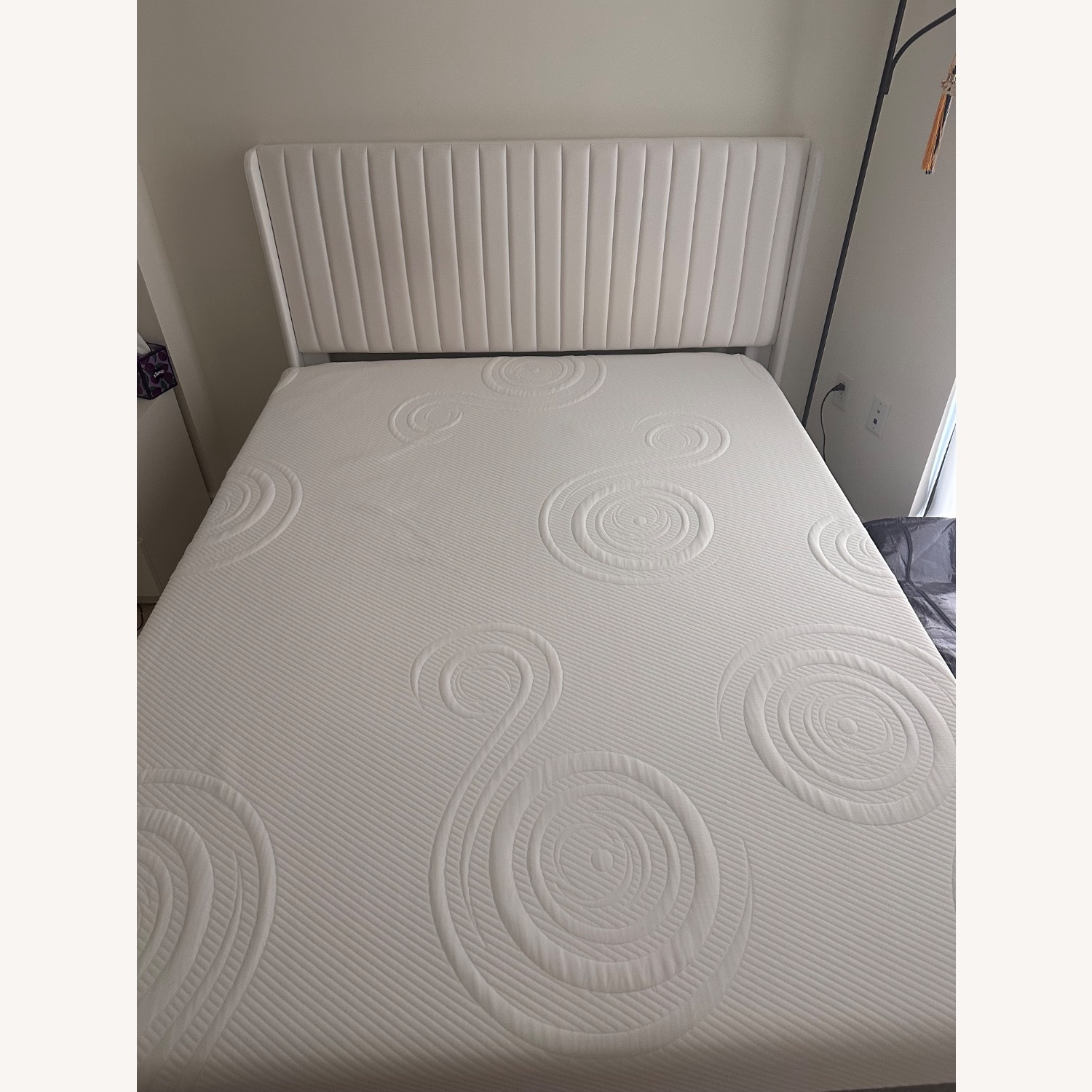 Wayfair Candler White Upholstered Queen Bed - image-3