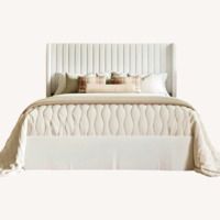 Wayfair Candler White Upholstered Queen Bed