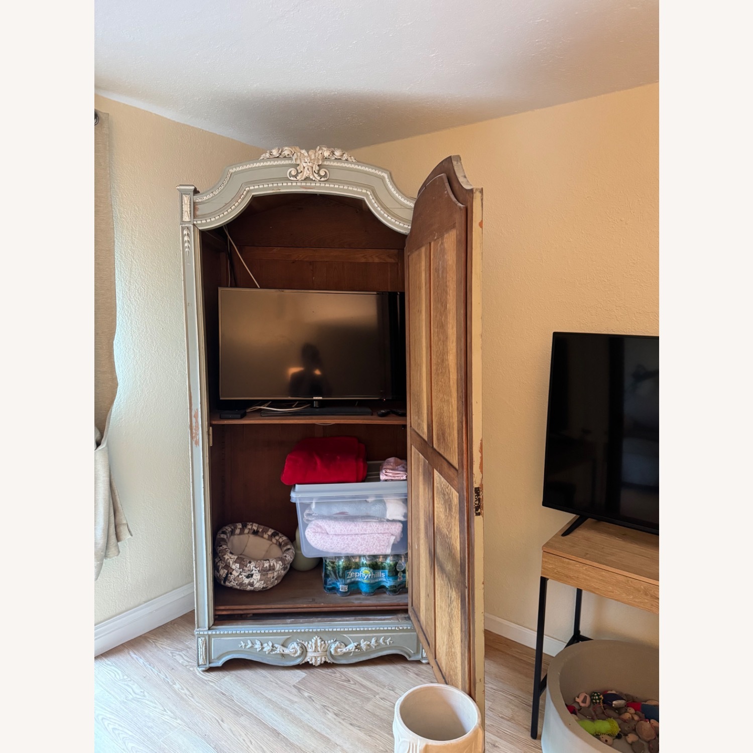 Vintage French Mirrored Armoire - image-5