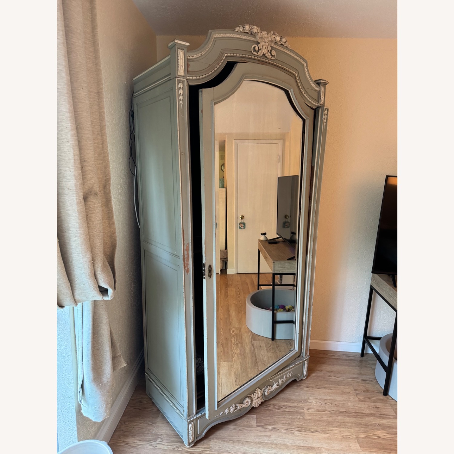 Vintage French Mirrored Armoire - image-2