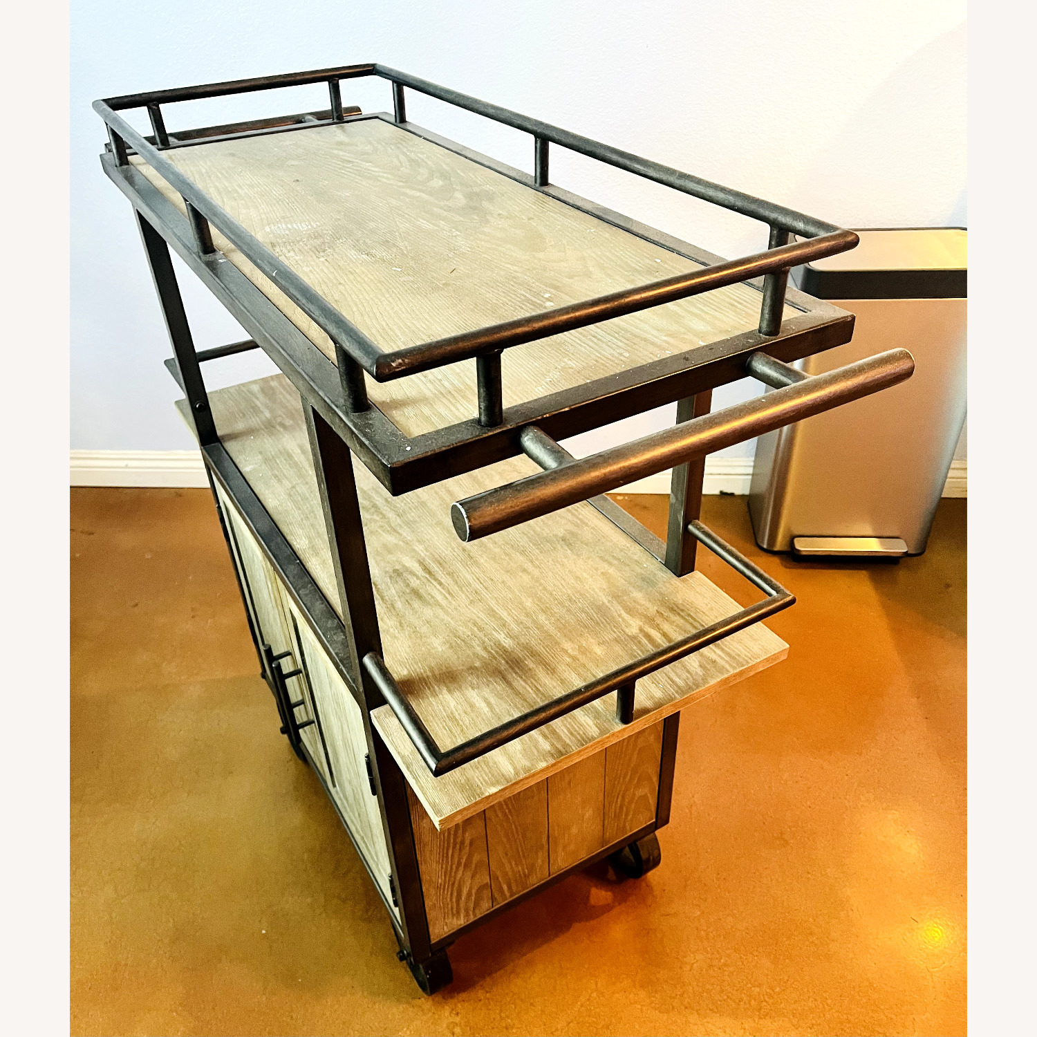 Vintage Rolling Bar Cart - image-3