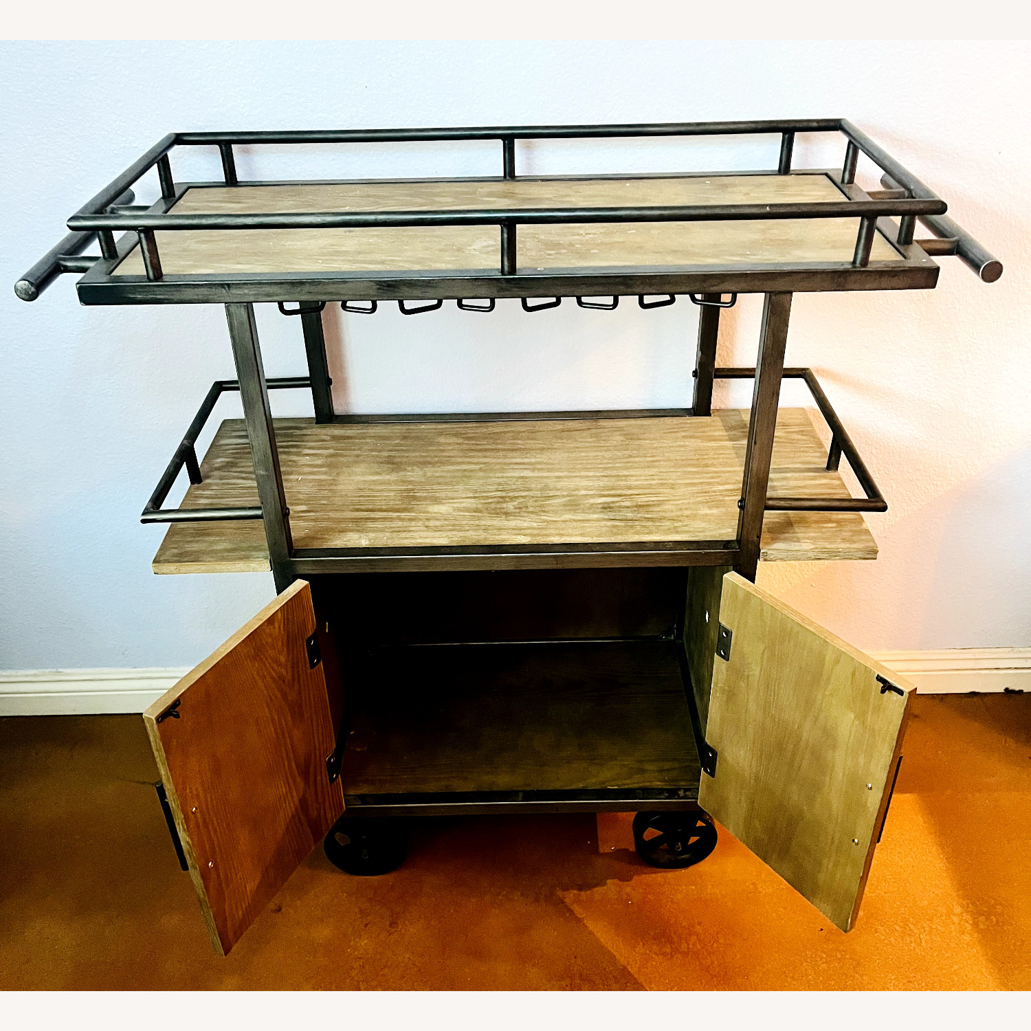 Vintage Rolling Bar Cart - image-2