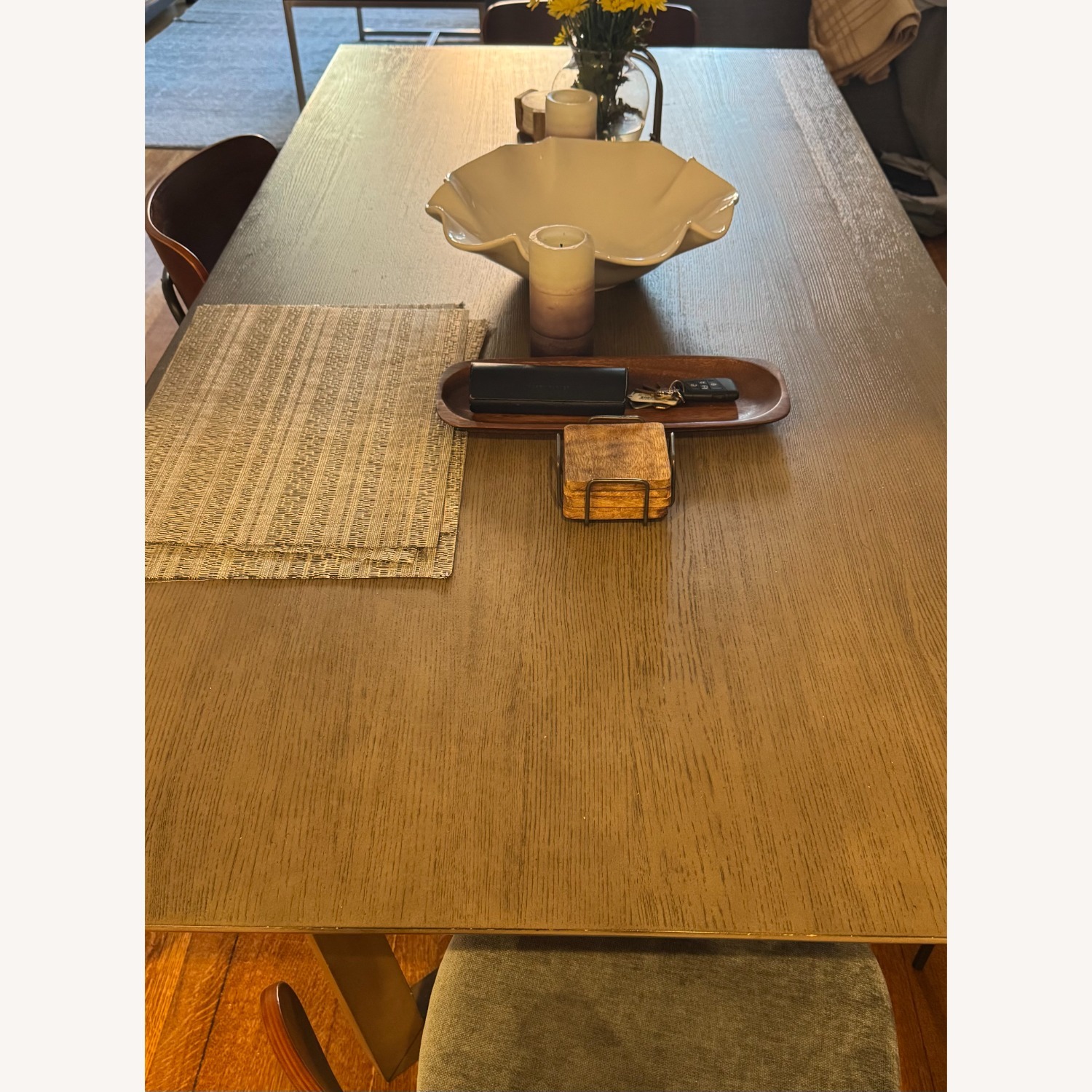 Light Gray Oak Dining Table - image-2