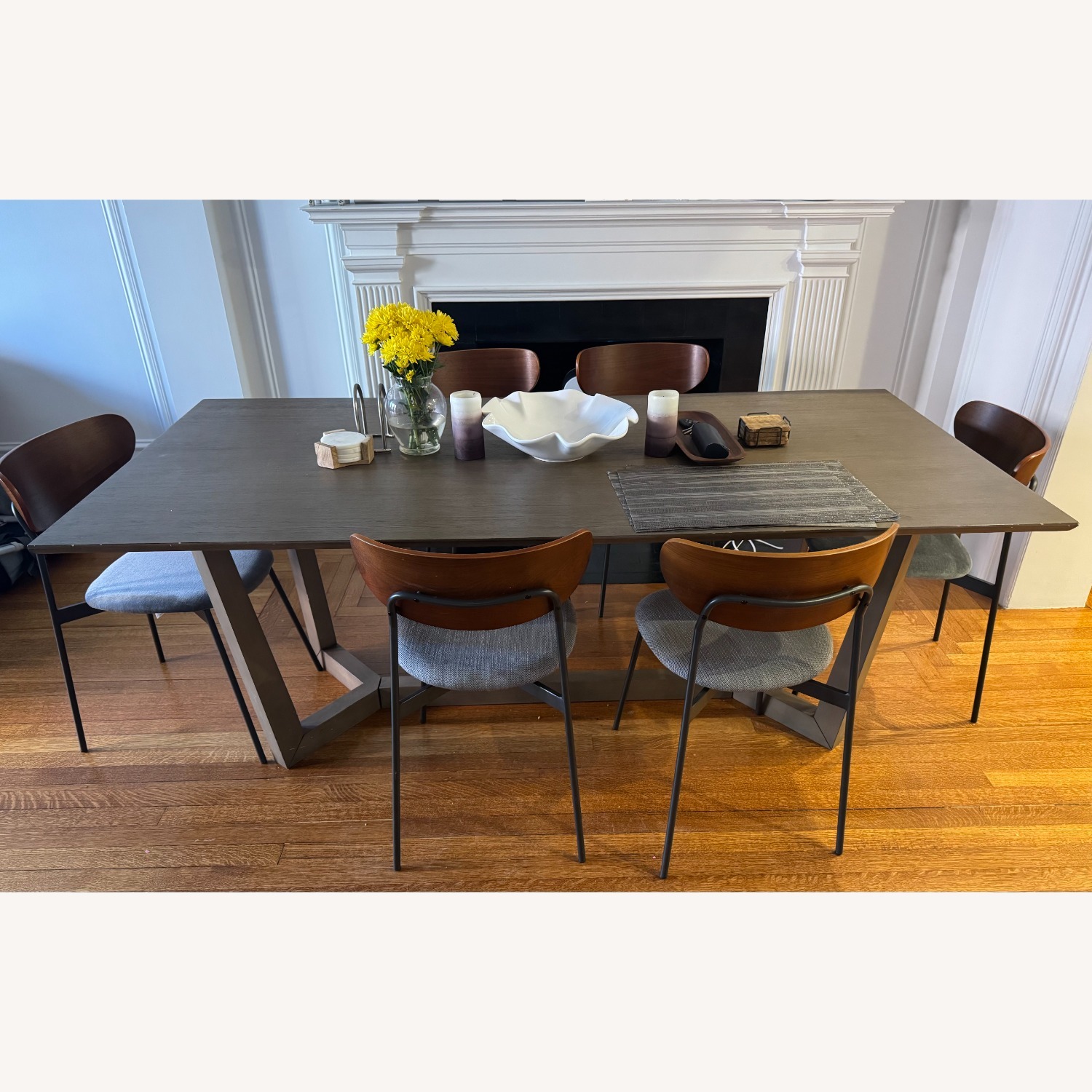 Light Gray Oak Dining Table - image-1