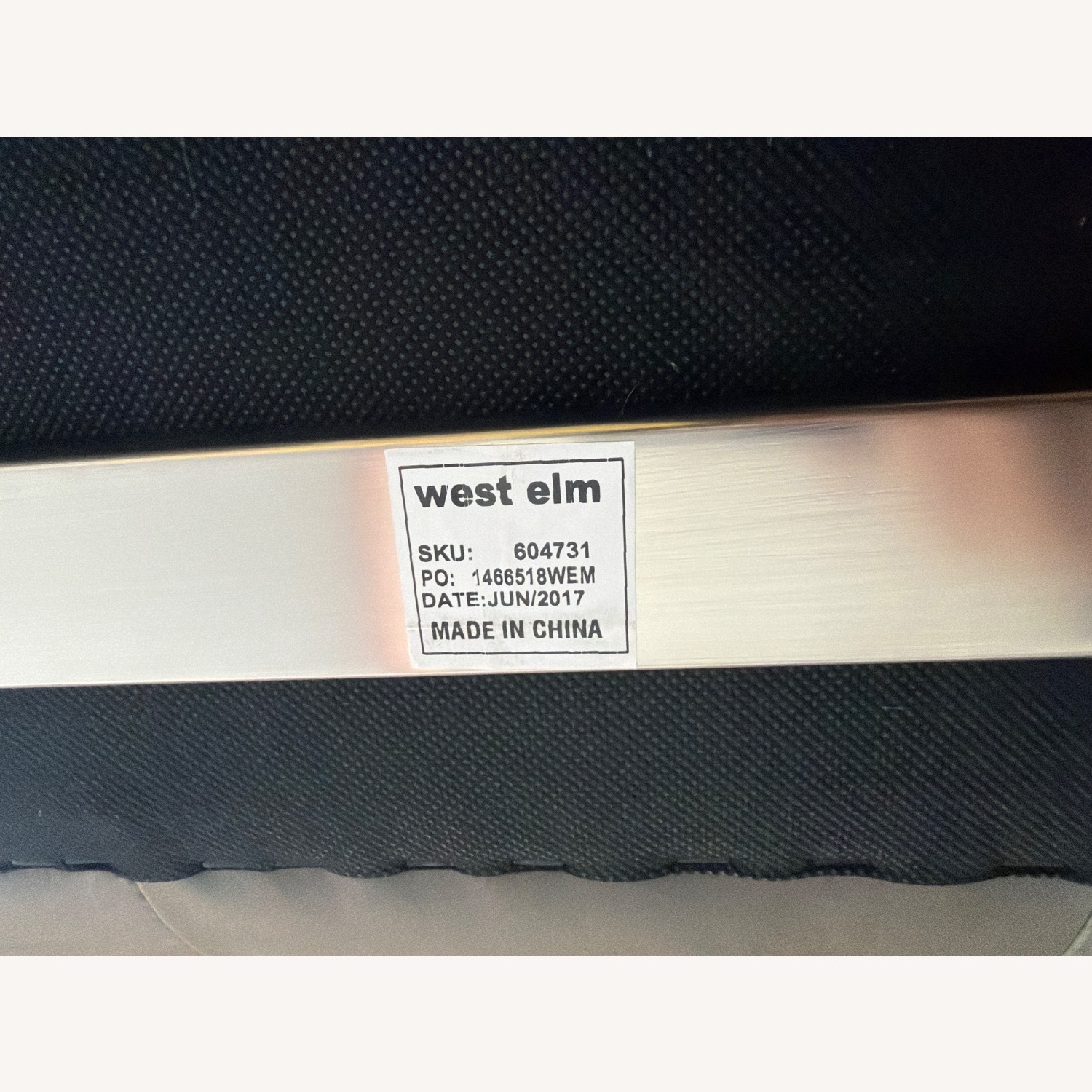 West Elm Emil Dark Gray Leather Chaise Lounge - image-5