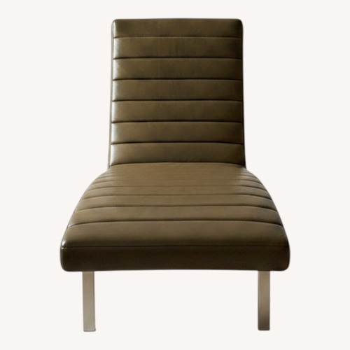 Used West Elm Emil Dark Gray Leather Chaise Lounge for sale on AptDeco