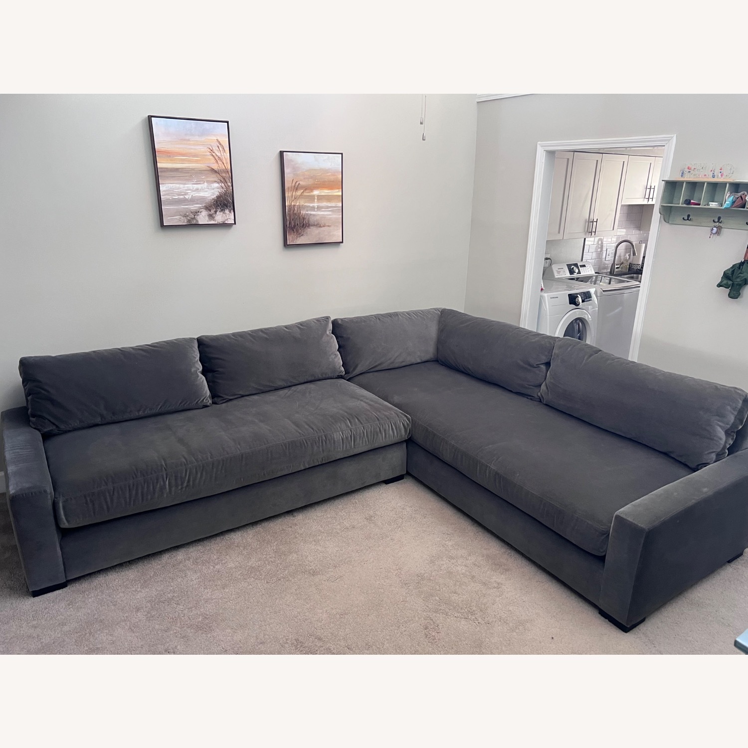 Restoration Hardware Maddox Dark Gray 2 Piece Sectional - image-1