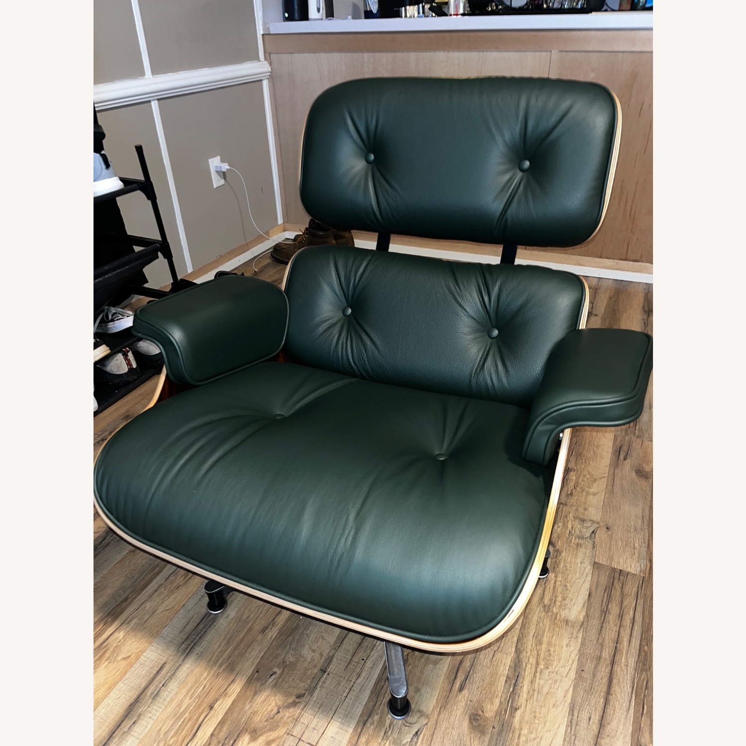Herman Miller Green Leather Armchair - image-2