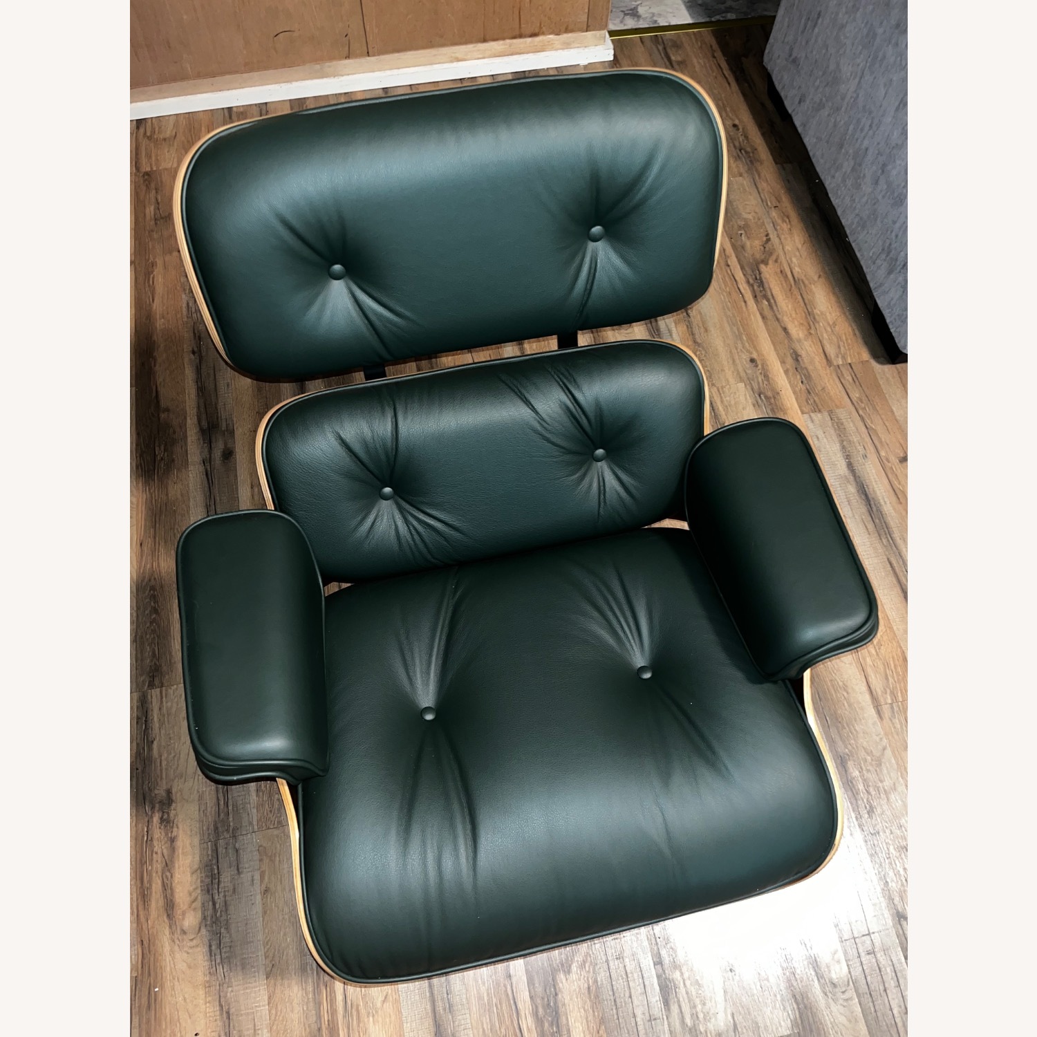 Herman Miller Green Leather Armchair - image-3