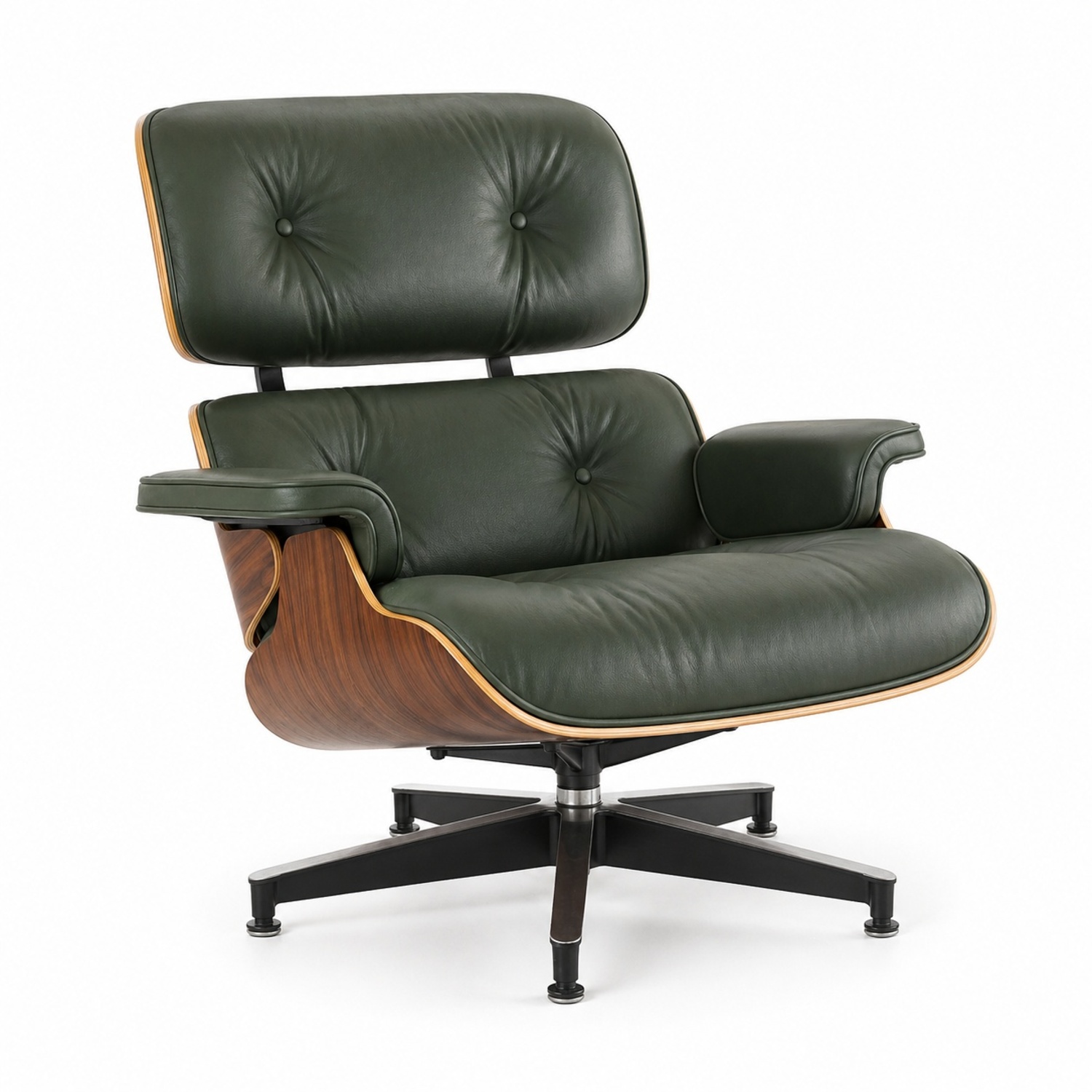Herman Miller Green Leather Armchair - image-6