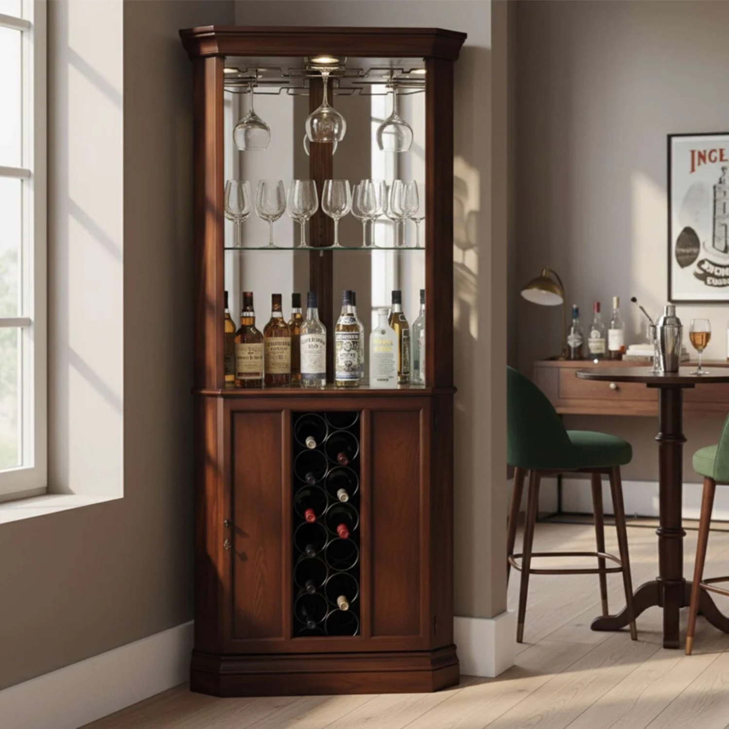 Howard Miller Hardwood Bar/Wine Cabinet - image-1