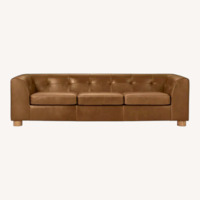 CB2 Kotka Light Brown Leather 3+ Seater Sofa