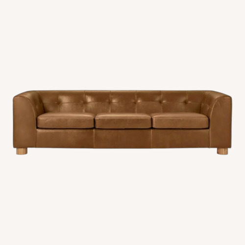 Used CB2 Kotka Light Brown Leather 3+ Seater Sofa for sale on AptDeco