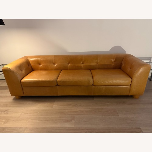 Used CB2 Kotka Light Brown Leather 3+ Seater Sofa for sale on AptDeco
