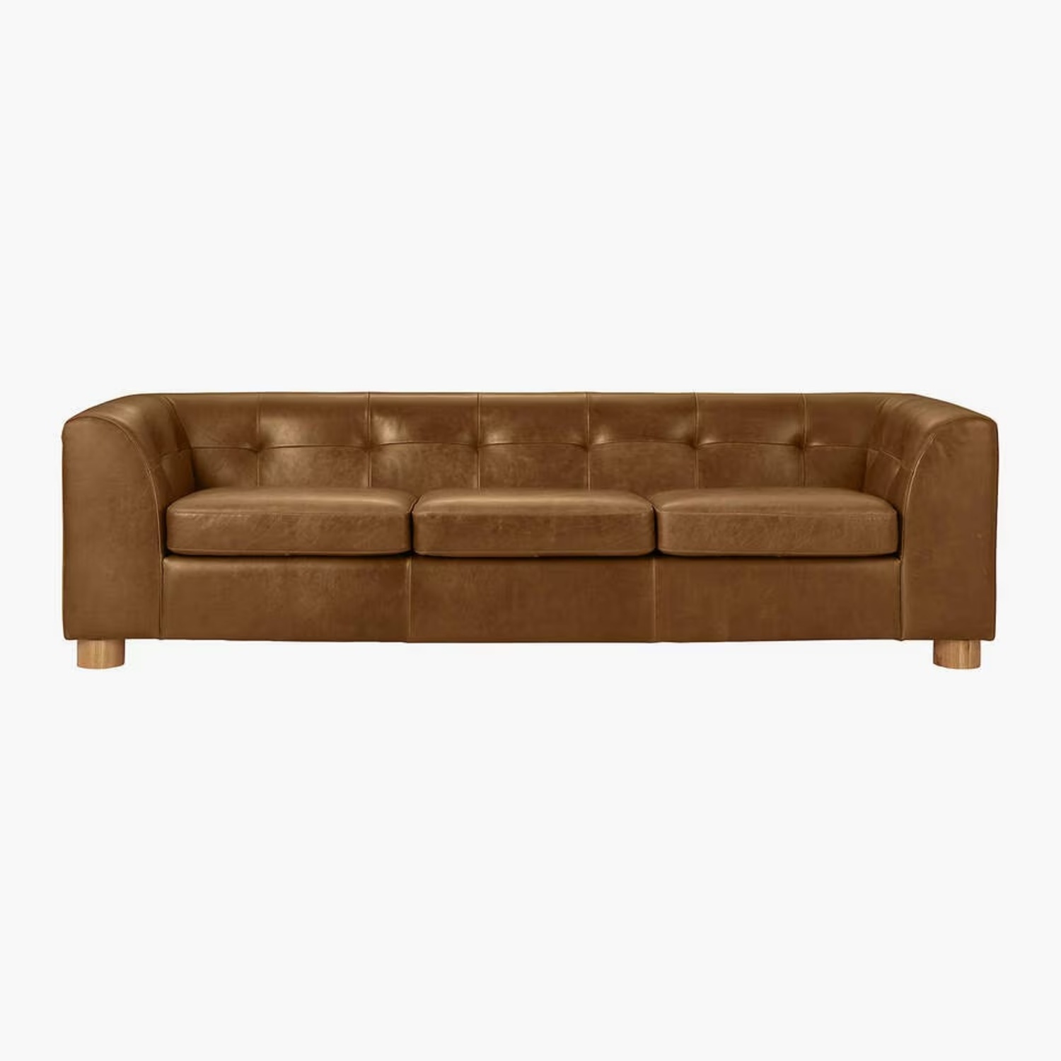 CB2 Kotka Light Brown Leather 3+ Seater Sofa - image-7