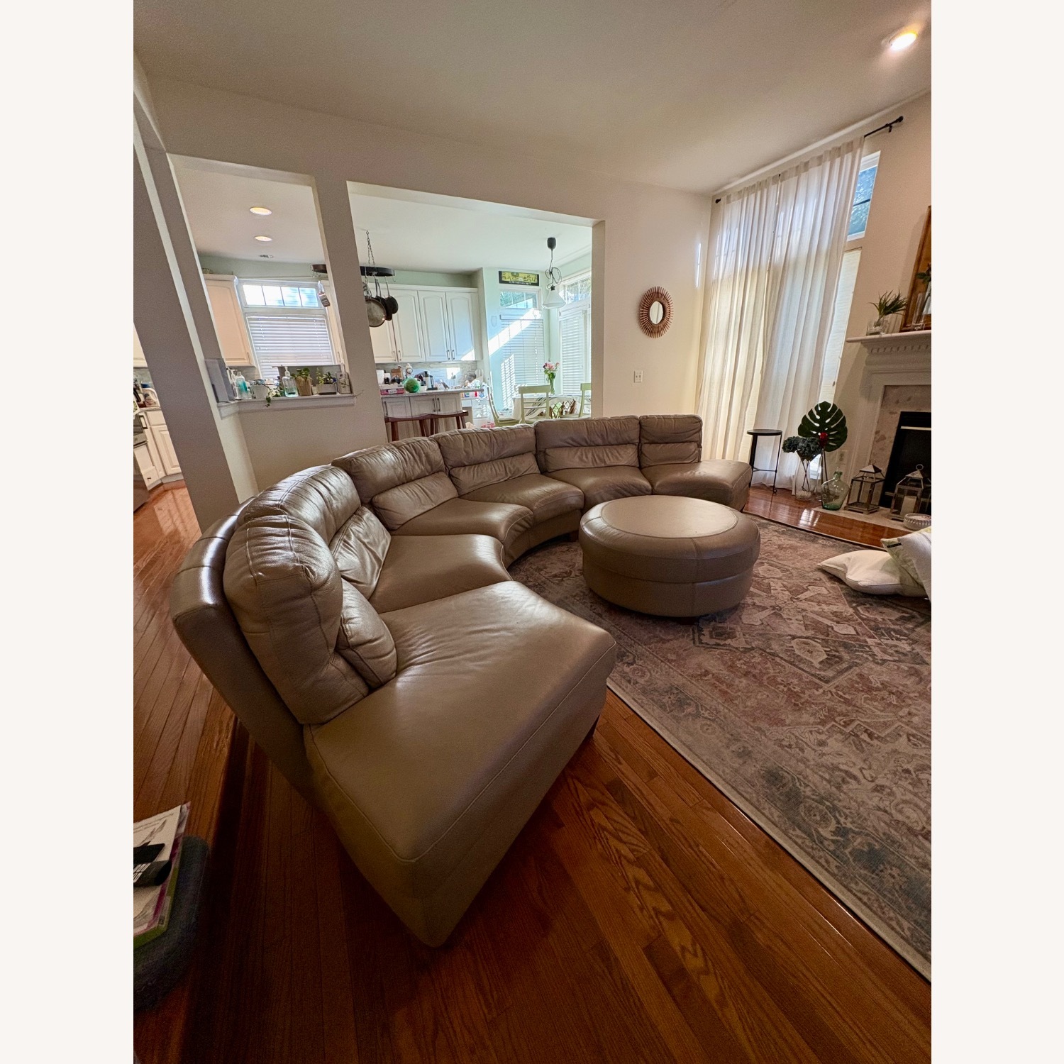 Chateau D'ax Beige Leather 3+ Piece Sectional - image-2