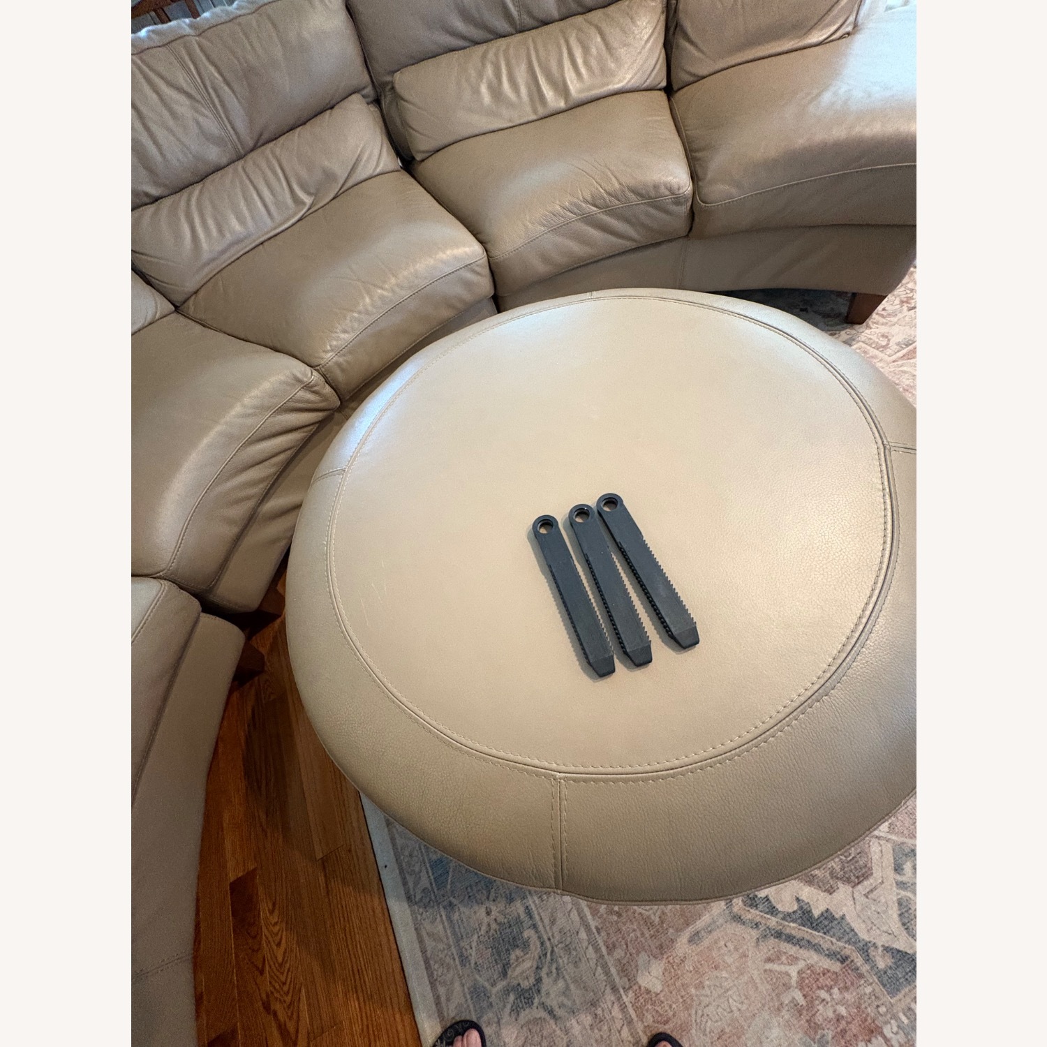 Chateau D'ax Beige Leather 3+ Piece Sectional - image-3