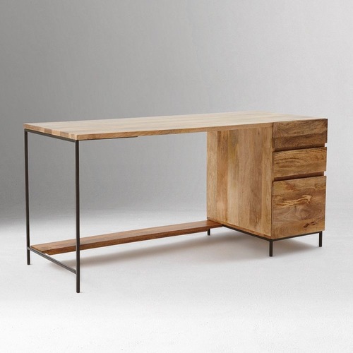 Used West Elm Industrial Light Brown Wood Desk for sale on AptDeco