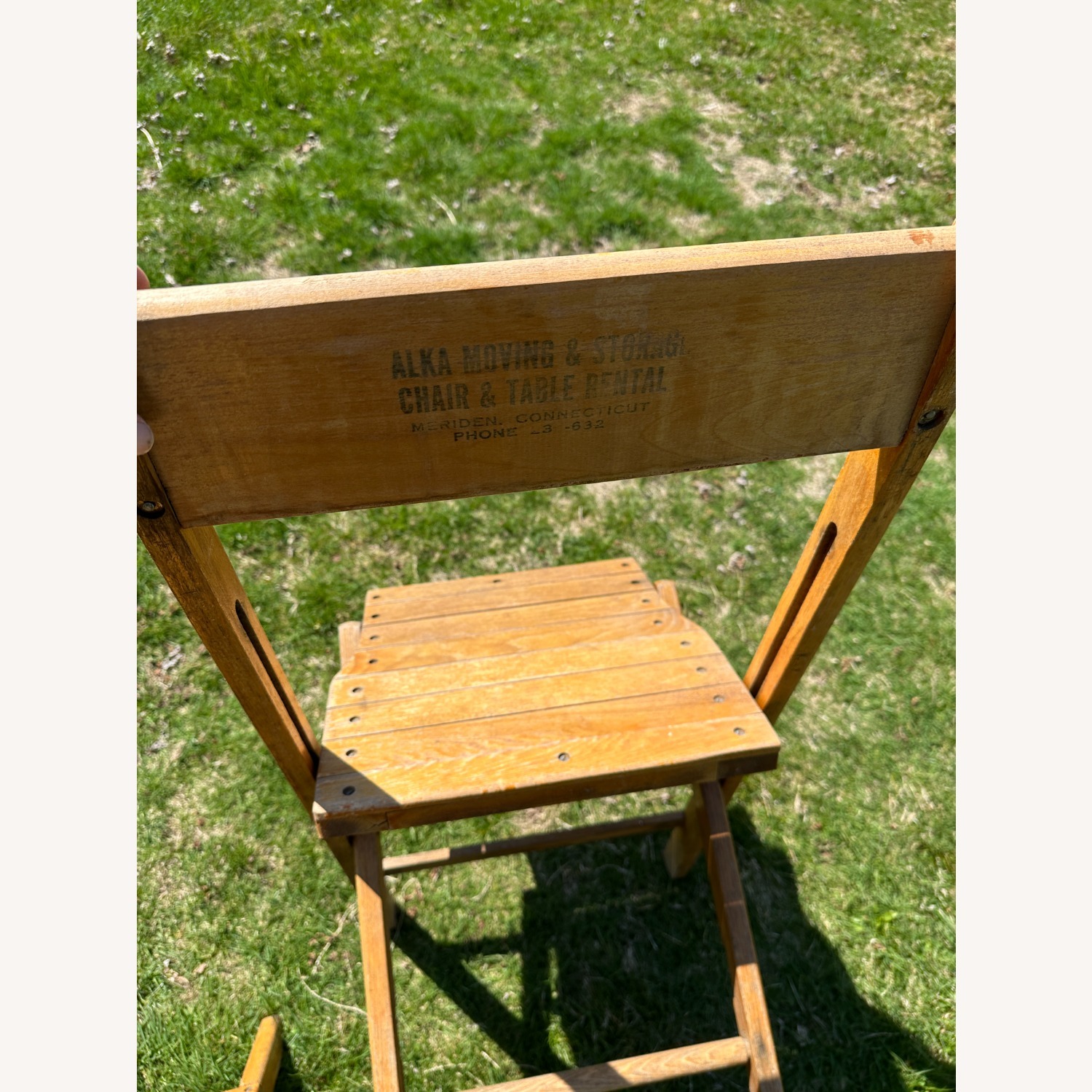 Pair of Synder Wood Vintage Folding Chairs - image-3