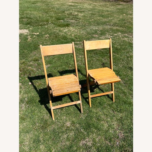 Used Pair of Synder Wood Vintage Folding Chairs for sale on AptDeco