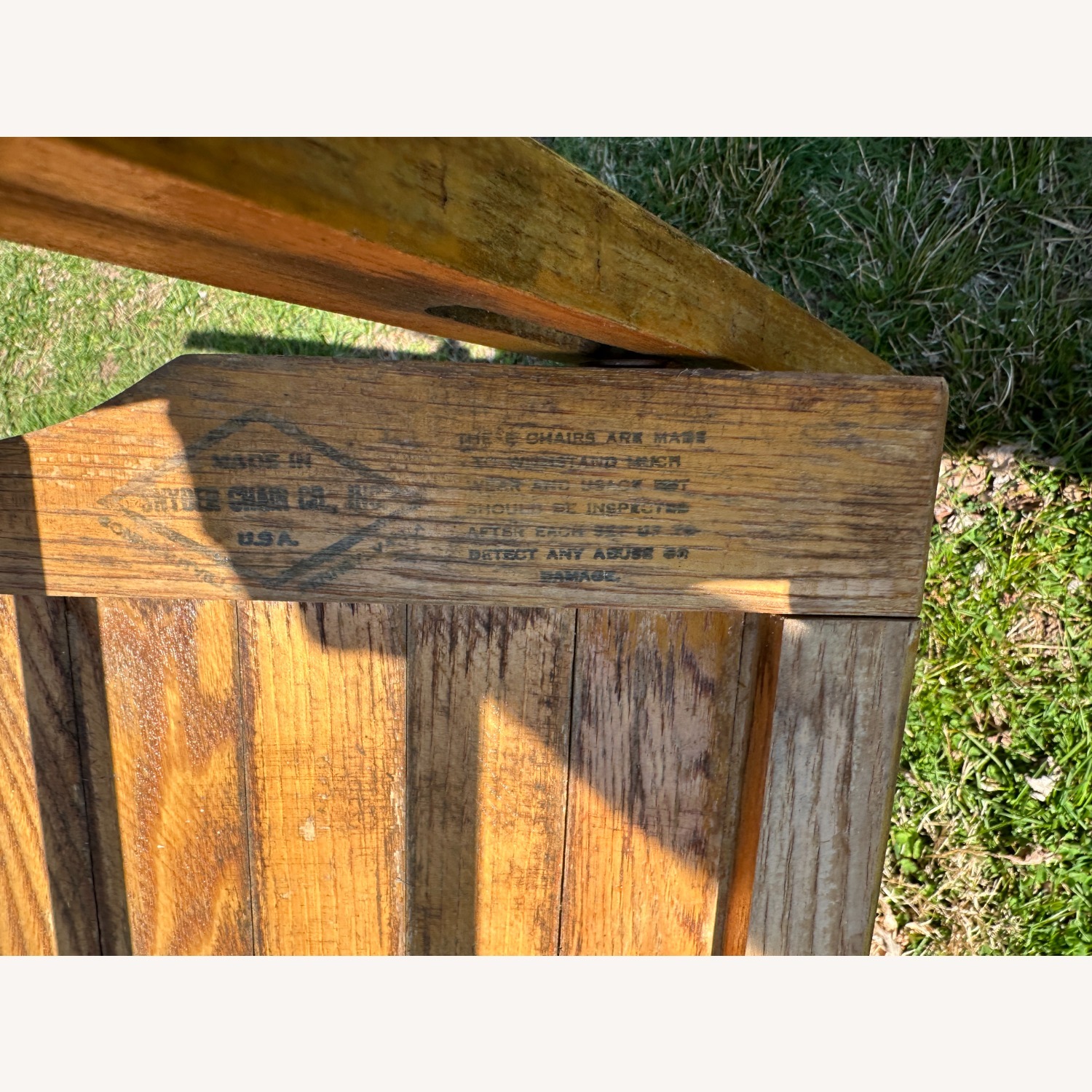 Pair of Synder Wood Vintage Folding Chairs - image-5