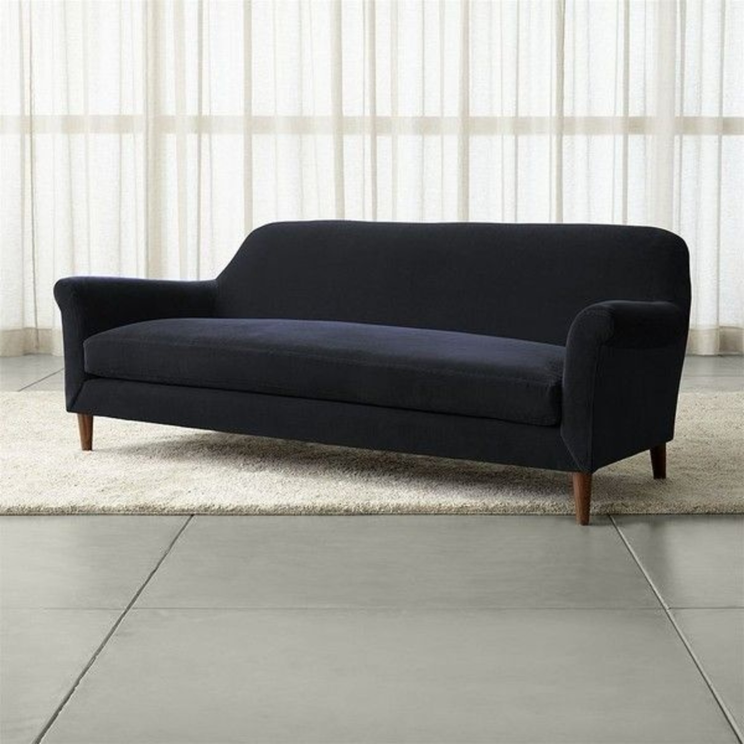Crate & Barrel Cullen II Roll Arm Velvet Sofa - image-5