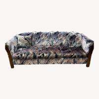 Vintage 80s Purple Velvet Sofa