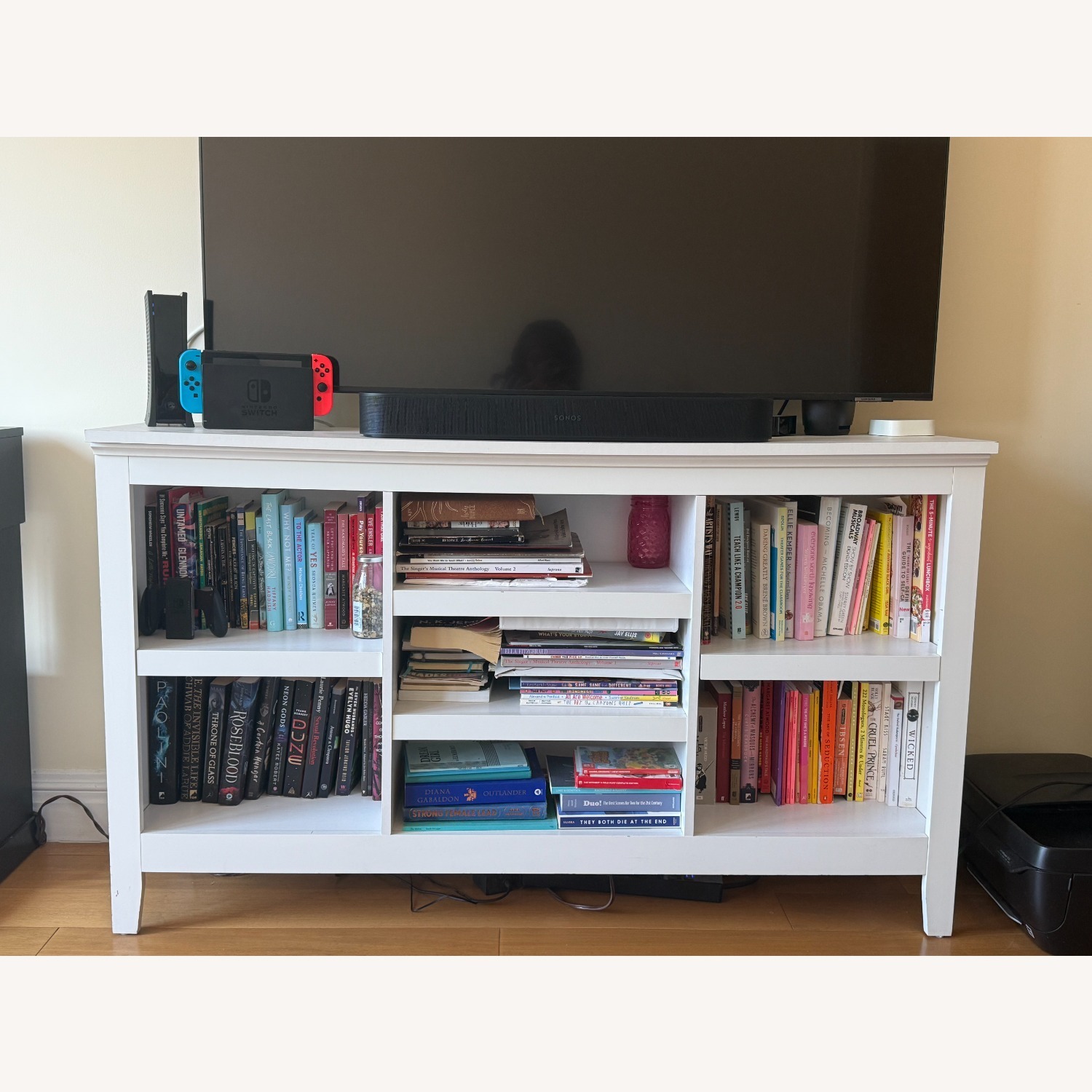 White Low Bookshelf - image-3