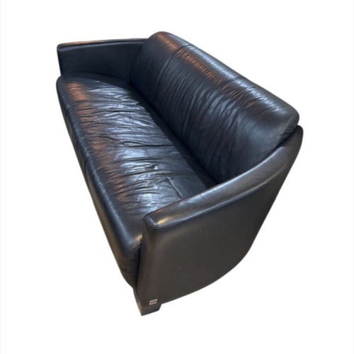 Used Calia Italia Italian Art Deco Leather Sofa for sale on AptDeco