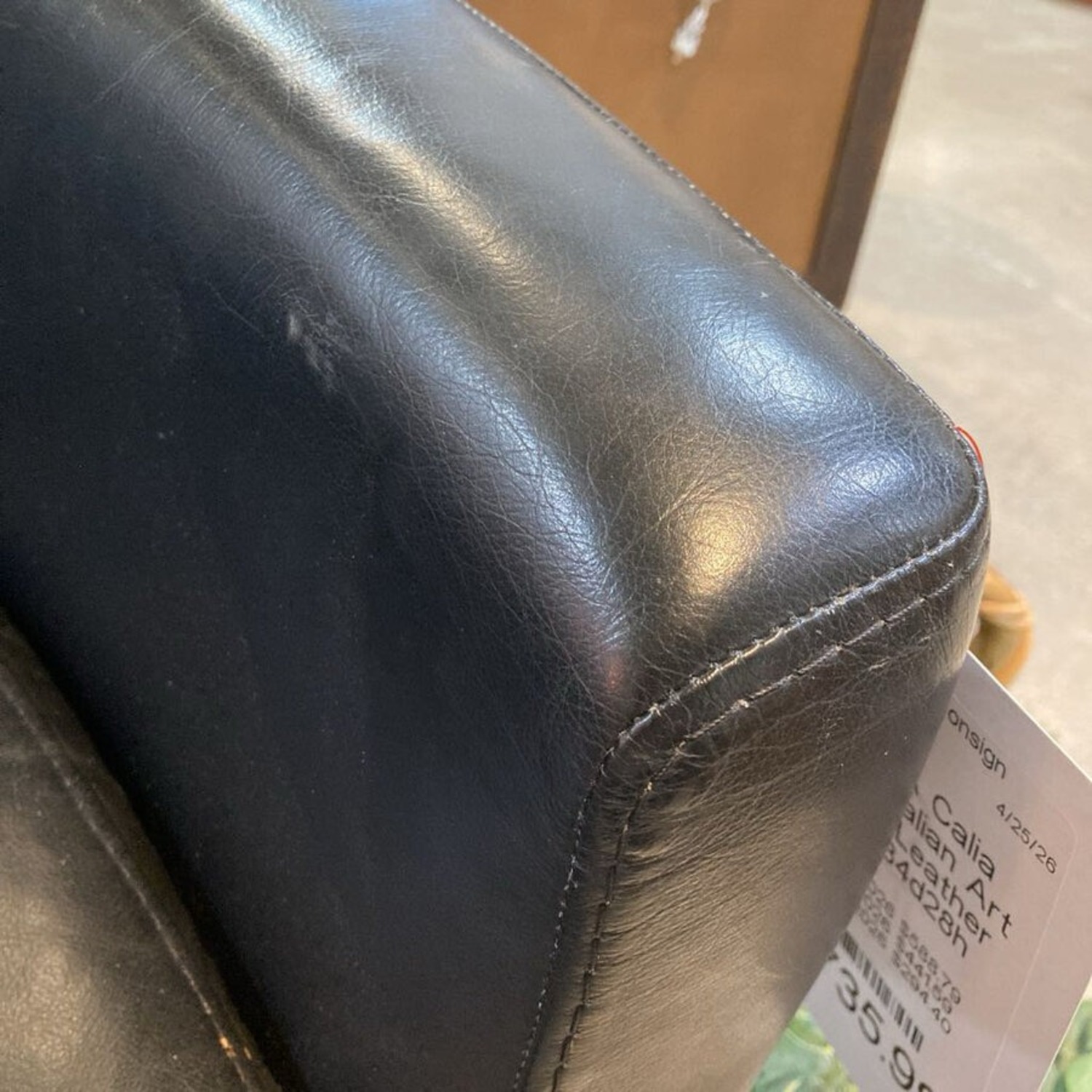 Calia Italia Italian Art Deco Leather Sofa - image-6