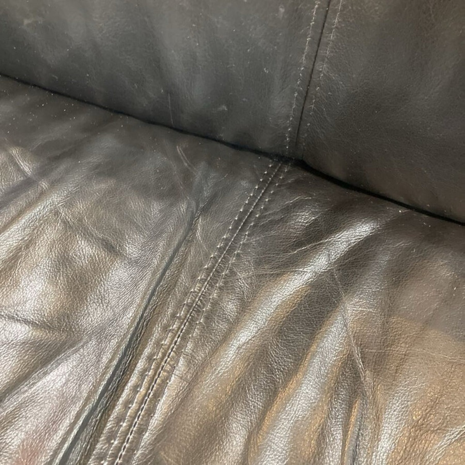 Calia Italia Italian Art Deco Leather Sofa - image-11